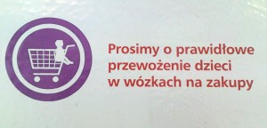 Prosimy o prawidłowe przewożenie dzieci w wózkach na zakupy