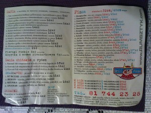 Ulotka restauracji Rumsztyk środek